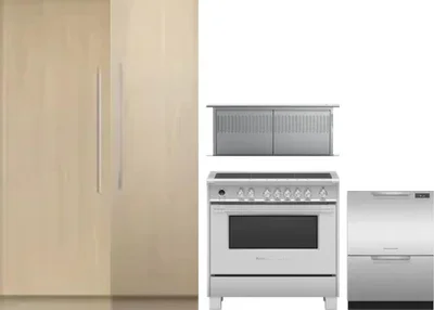 5 Piece Package Includes Refrigerator, Freezer, Range, Hood And Dishwasher